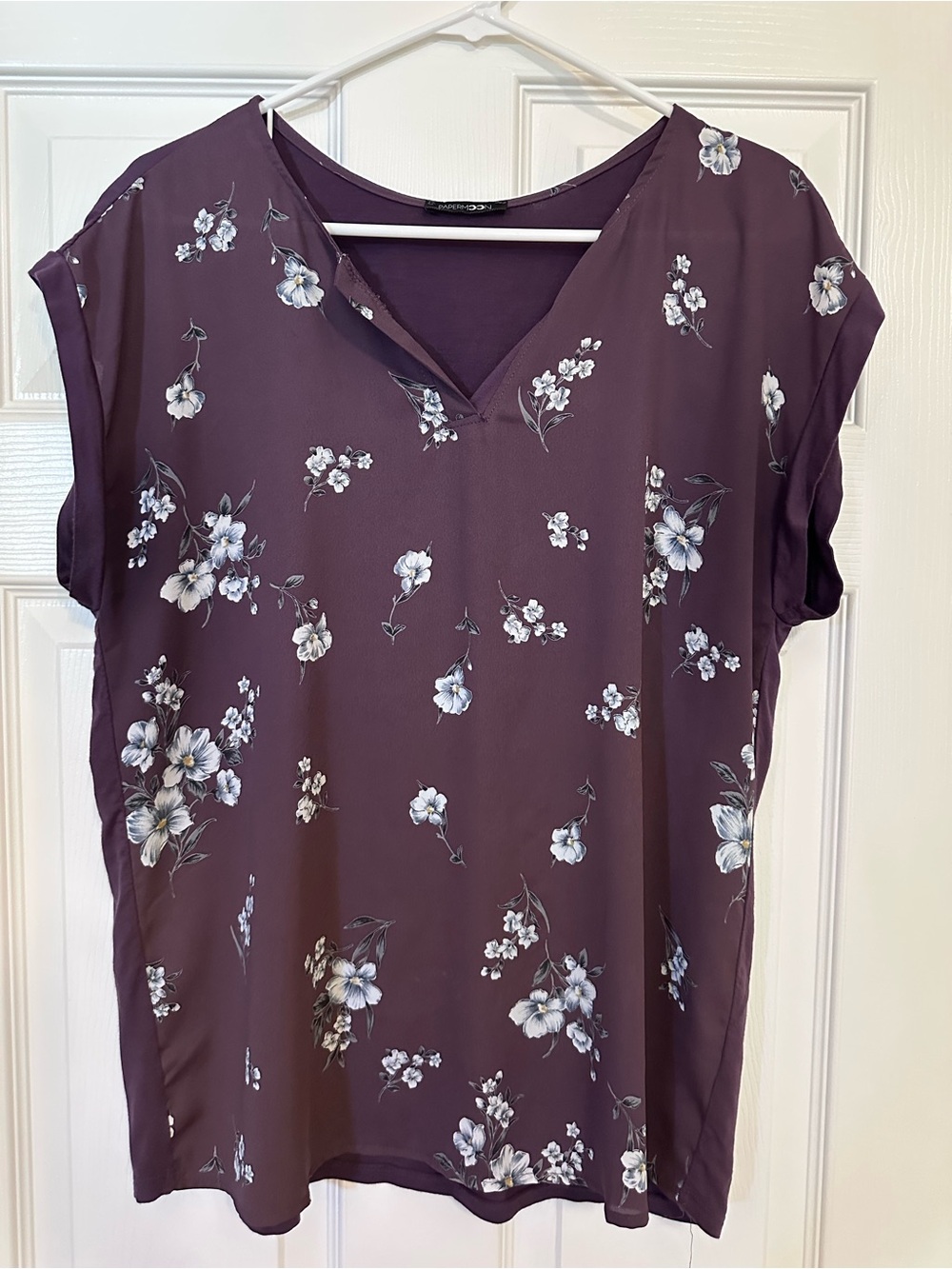Papermoon Plum Floral V-Neck Blouse